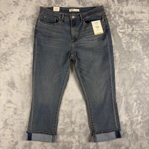 Signature Levi's Strauss Womens 10 W30 Mid Rise Capri Cuffed Jeans NWT